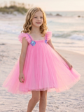 Seaside Pink Sequin Shell Party Dress