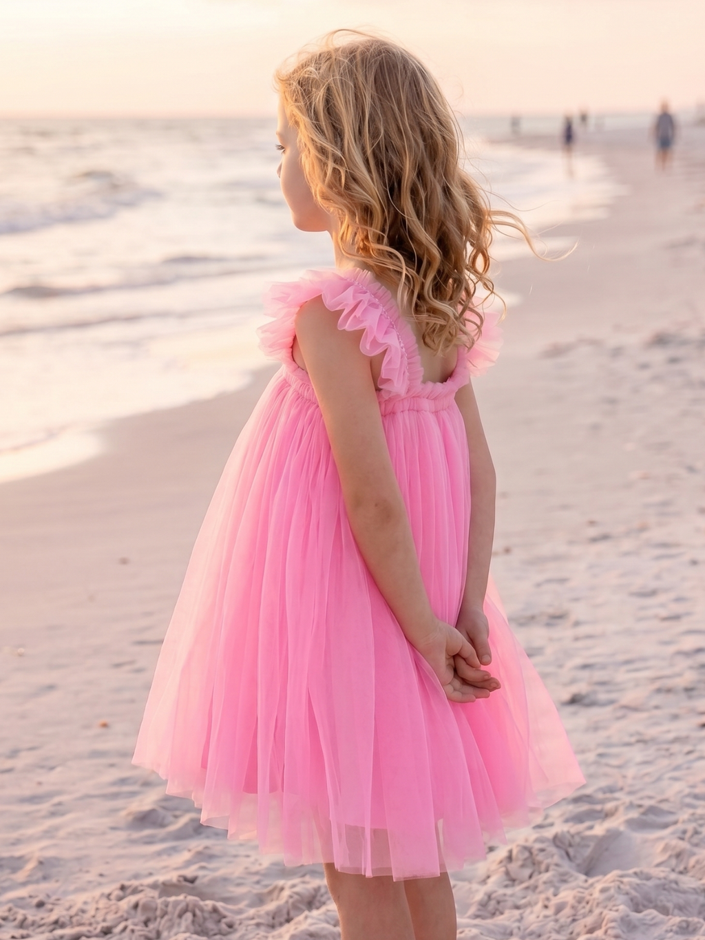 Seaside Pink Sequin Shell Party Dress