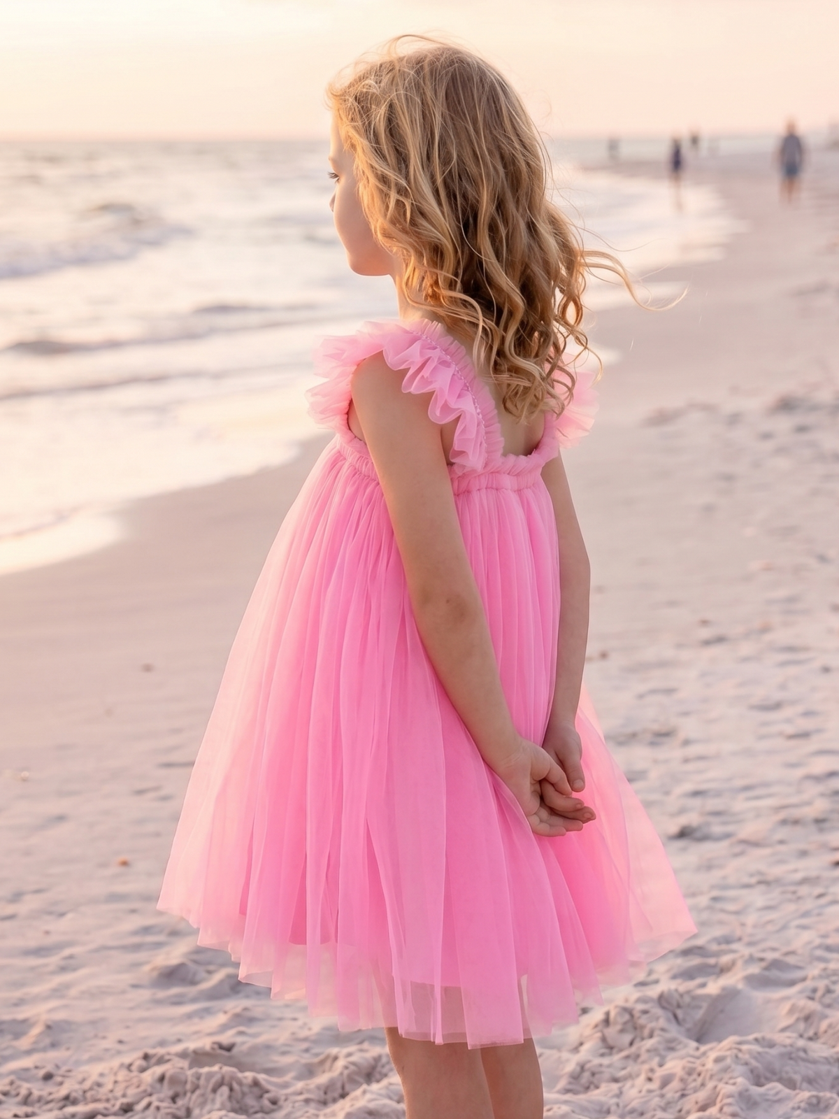 Seaside Pink Sequin Shell Party Dress