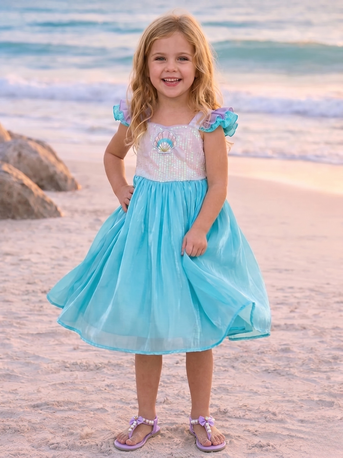 Seaside Mermaid Tulle Party Dress