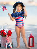 My Patriot Princess Striped One Piece Swimsuit