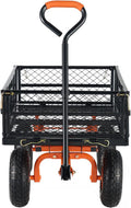 Garden Dump Cart, Heavy Duty Garden Wagon Yard Dump Wagon with Removable Sides, Convert to Flatbed, Utility Liner, 10in All Terrain Wheels