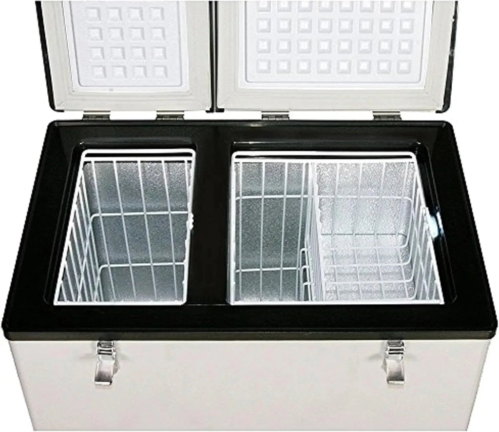 FM-65G 65 Quart Portable Refrigerator and Deep, AC 110V/ DC 12V, Real Chest Freezer for Car, Home, Camping, and RV with-8掳F to 50掳F Temperature Range, Gray, One Size