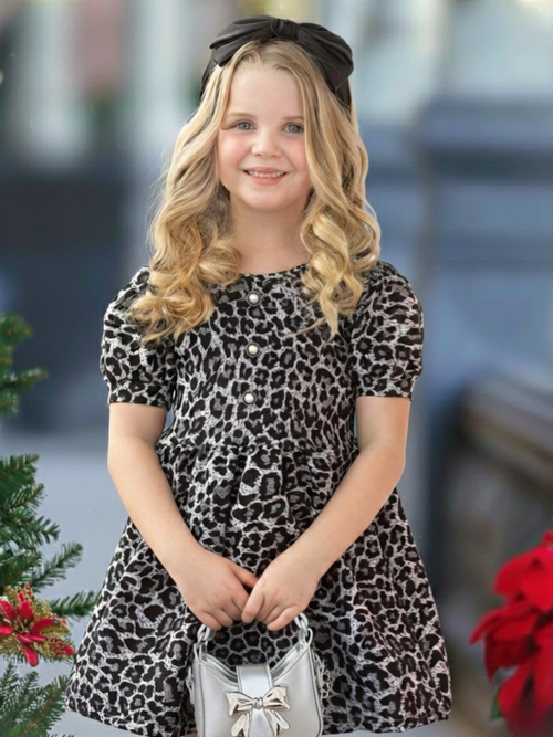 Wild About Style Cheetah Puff Sleeve Knit Dress