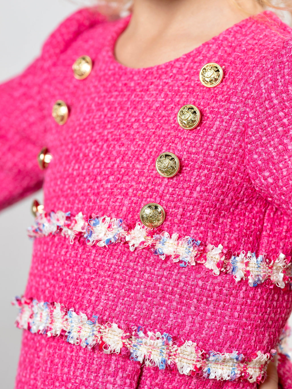 Petal Pink Tweed Spring Party Dress