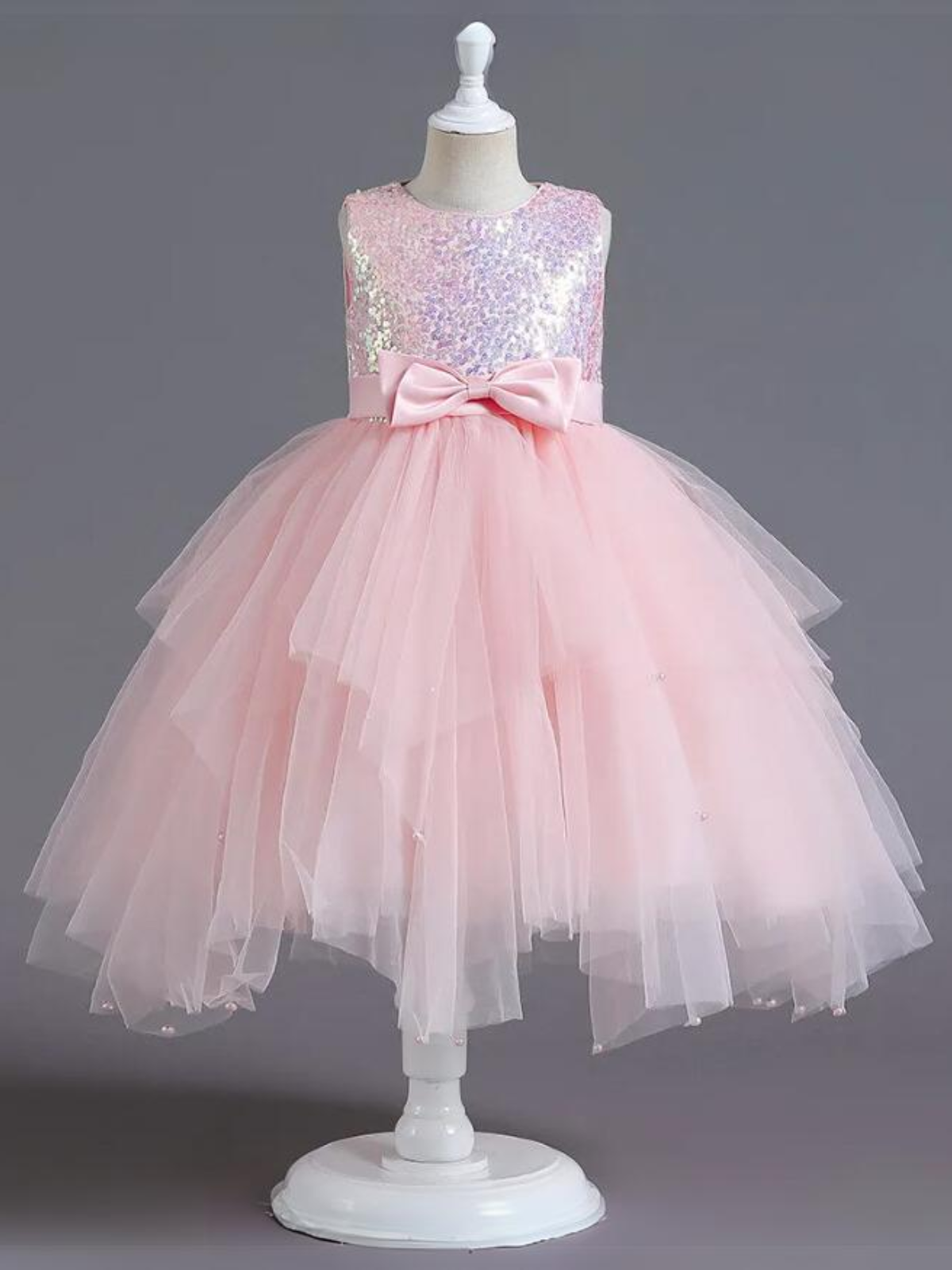 Sparkles and Twirls Pastel Pink Party Dress