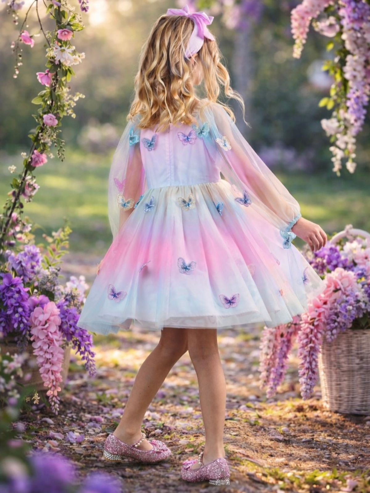 Butterfly Ombre Tulle Party Dress