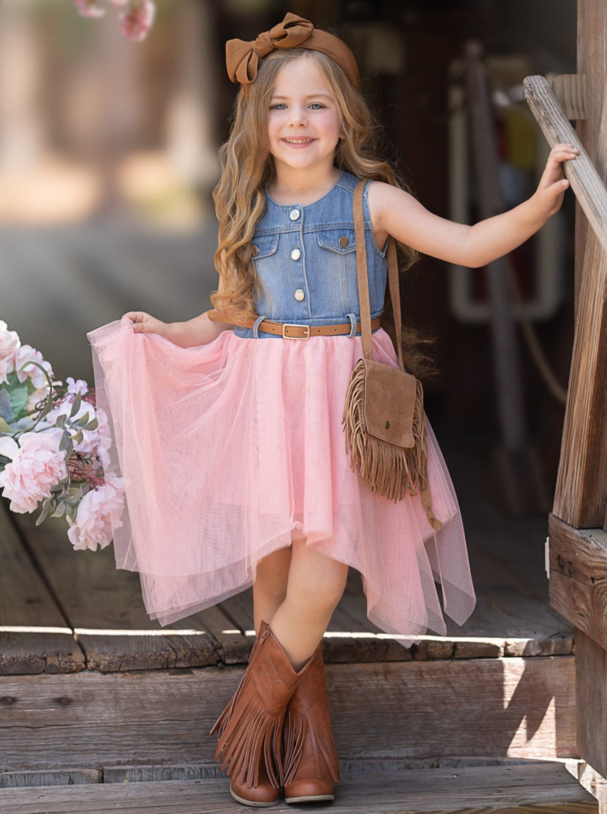 Giddy Up, Western Denim and Pink Dress