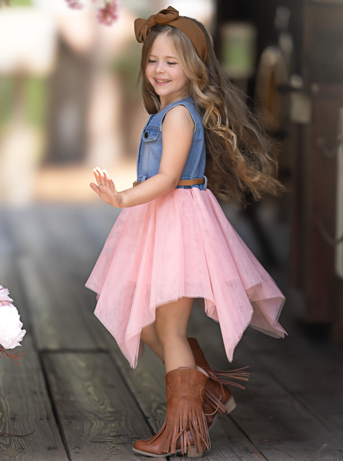 Giddy Up, Western Denim and Pink Dress