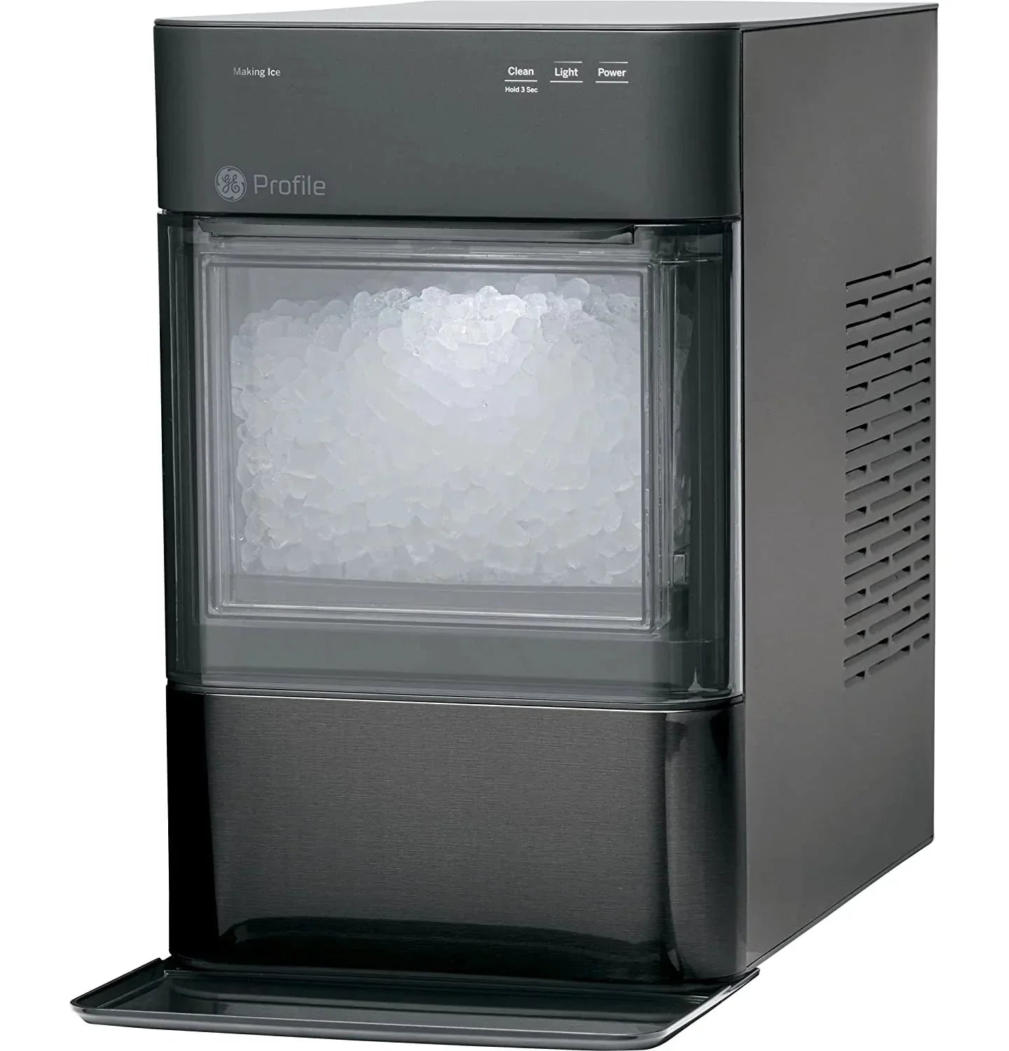 Countertop Nugget Ice Maker | Ice Machine with WiFi Connectivity | Smart Home Kitchen Essentials | Black Stainless