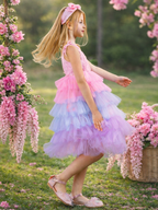Unicorn Pastel Lace Tiered Tutu Dress