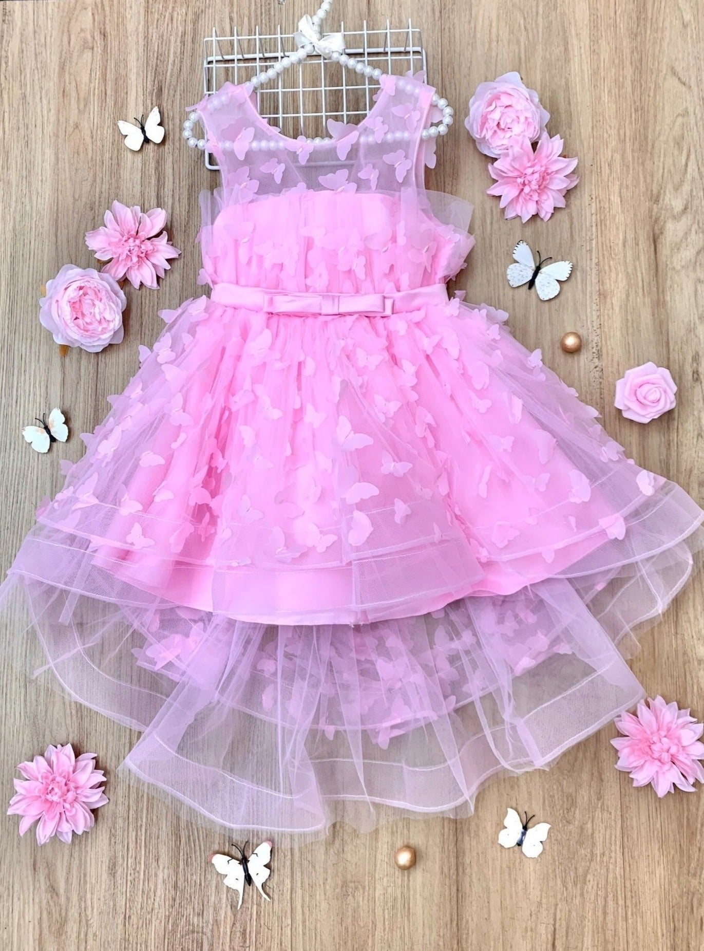 Dreaming With Fairies Pink Butterfly Tulle Dress
