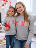 Mommy and Me "XOXO" Embroidered Chenille Patch Sweatshirt
