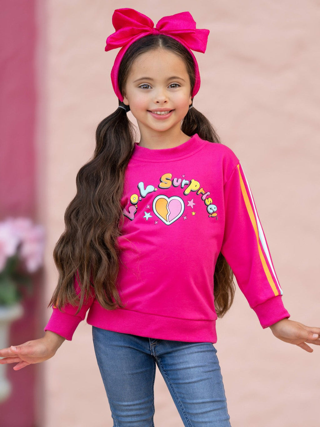 L.O.L. SURPRISE! Pink Rainbow Stripe Sweatshirt