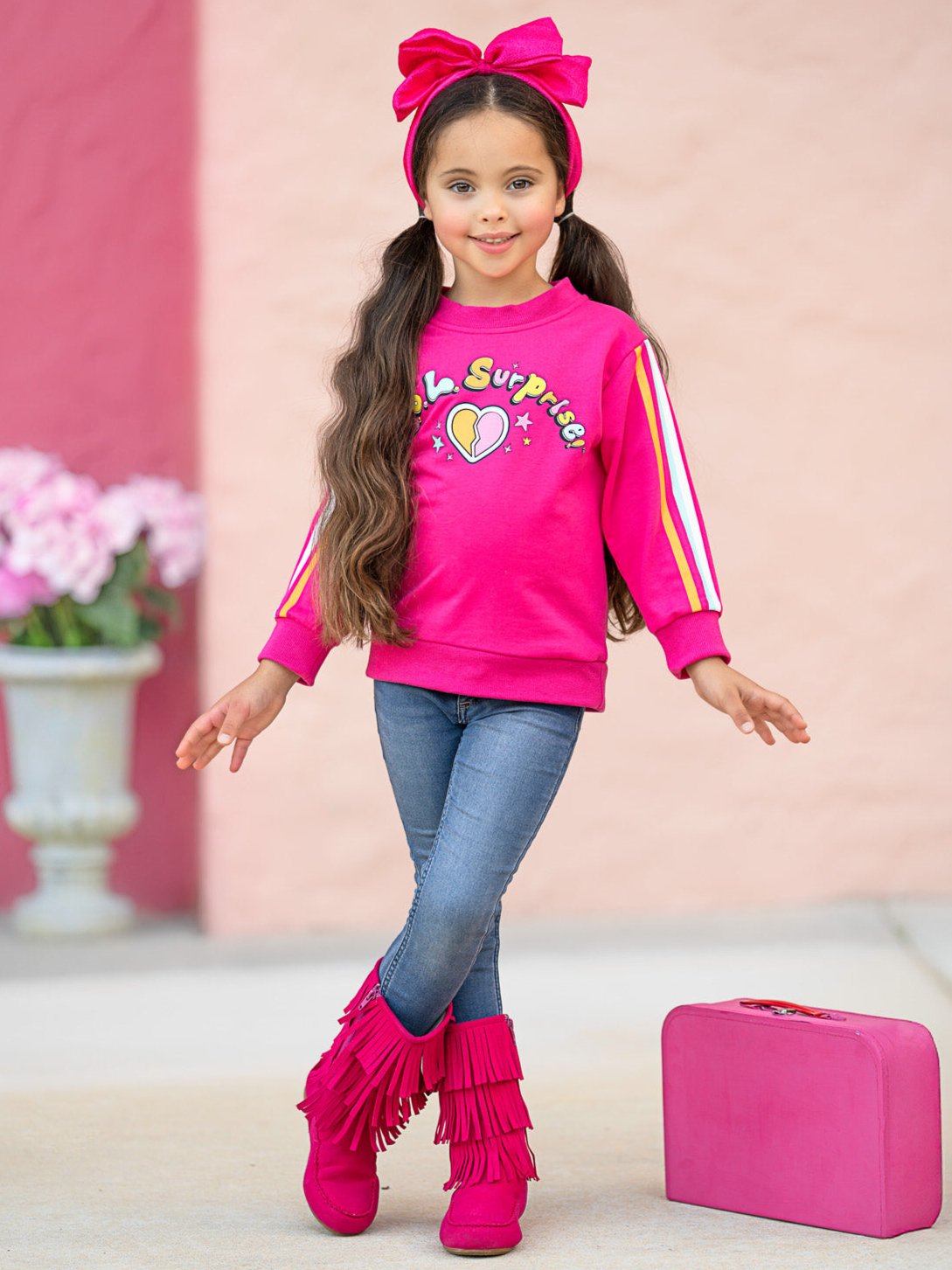 L.O.L. SURPRISE! Pink Rainbow Stripe Sweatshirt