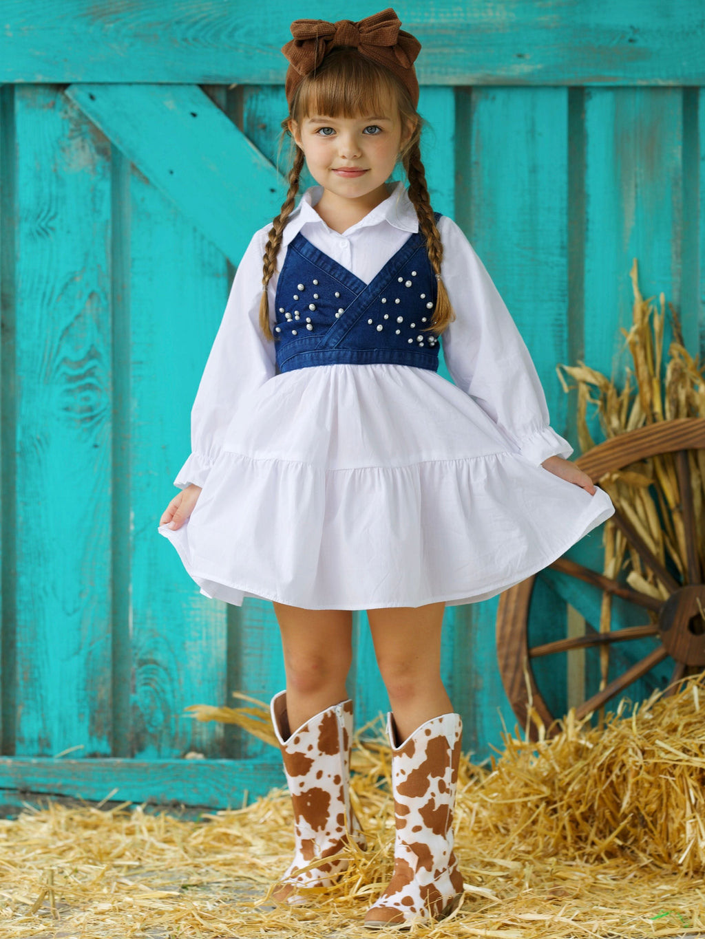 Delicate Dream Dress And Denim Vest Set