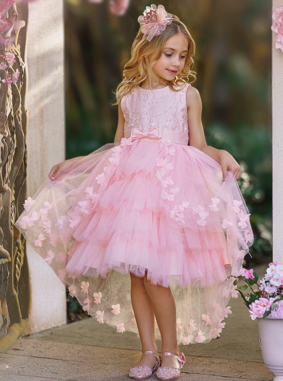 Fabulously Pink and Pretty Butterfly Special Occasion Dress