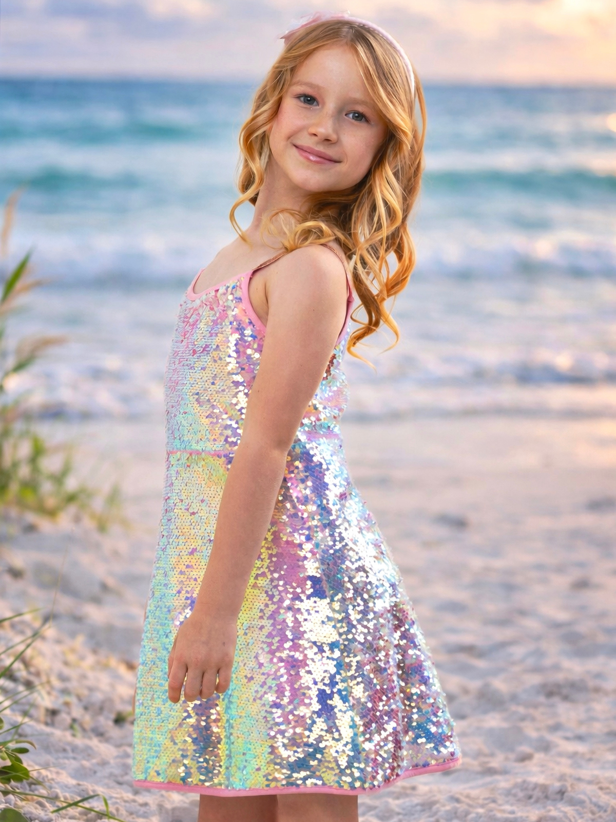 Iridescent Sparkle Sequin Tank Dress