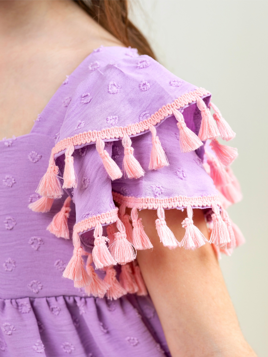 Lavender Sweet Ruffle Sleeve Dress