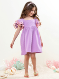 Lavender Sweet Ruffle Sleeve Dress