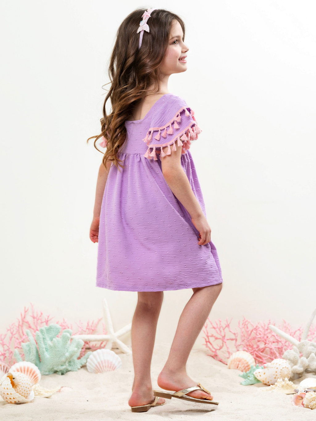 Lavender Sweet Ruffle Sleeve Dress