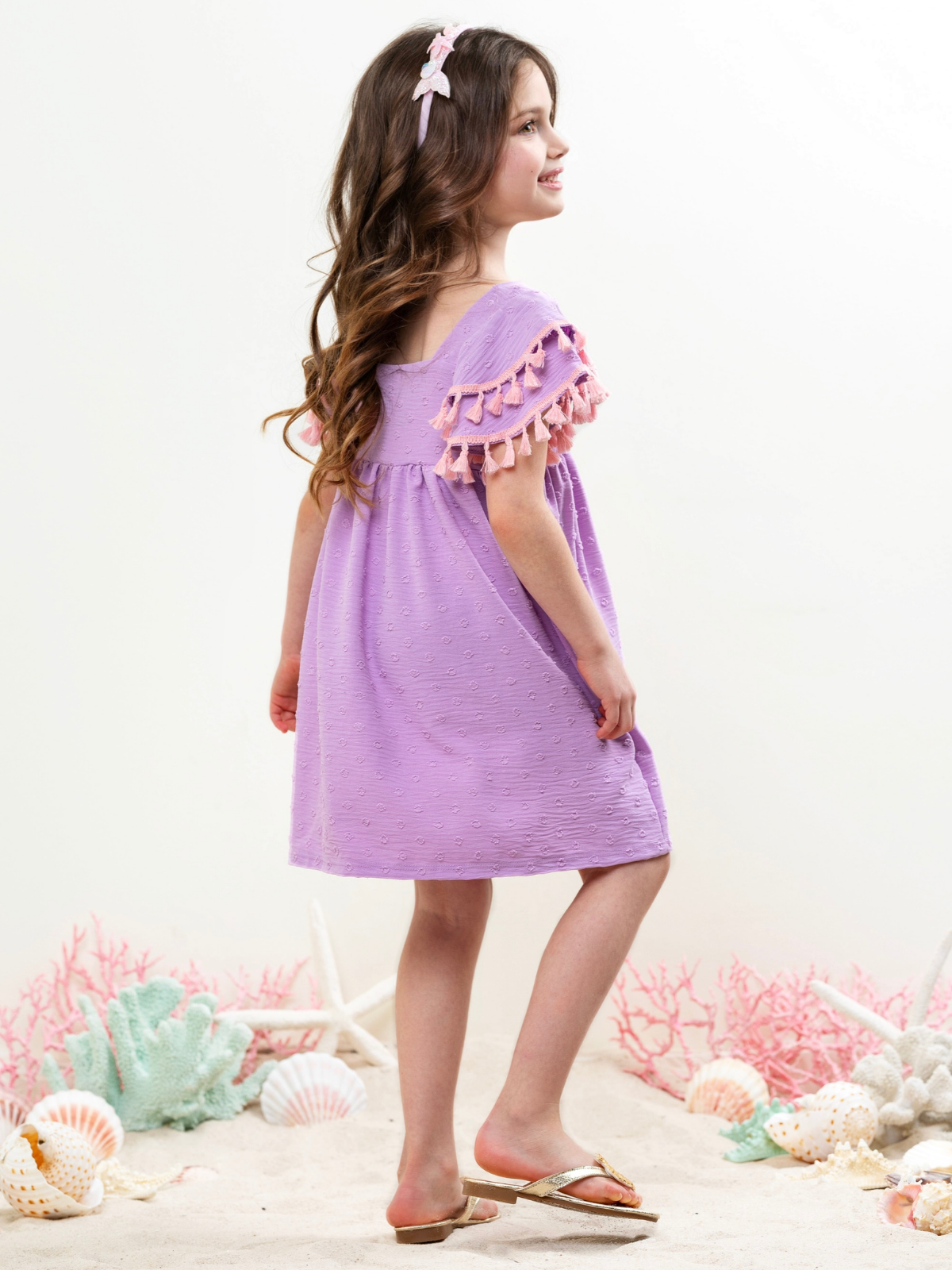 Lavender Sweet Ruffle Sleeve Dress