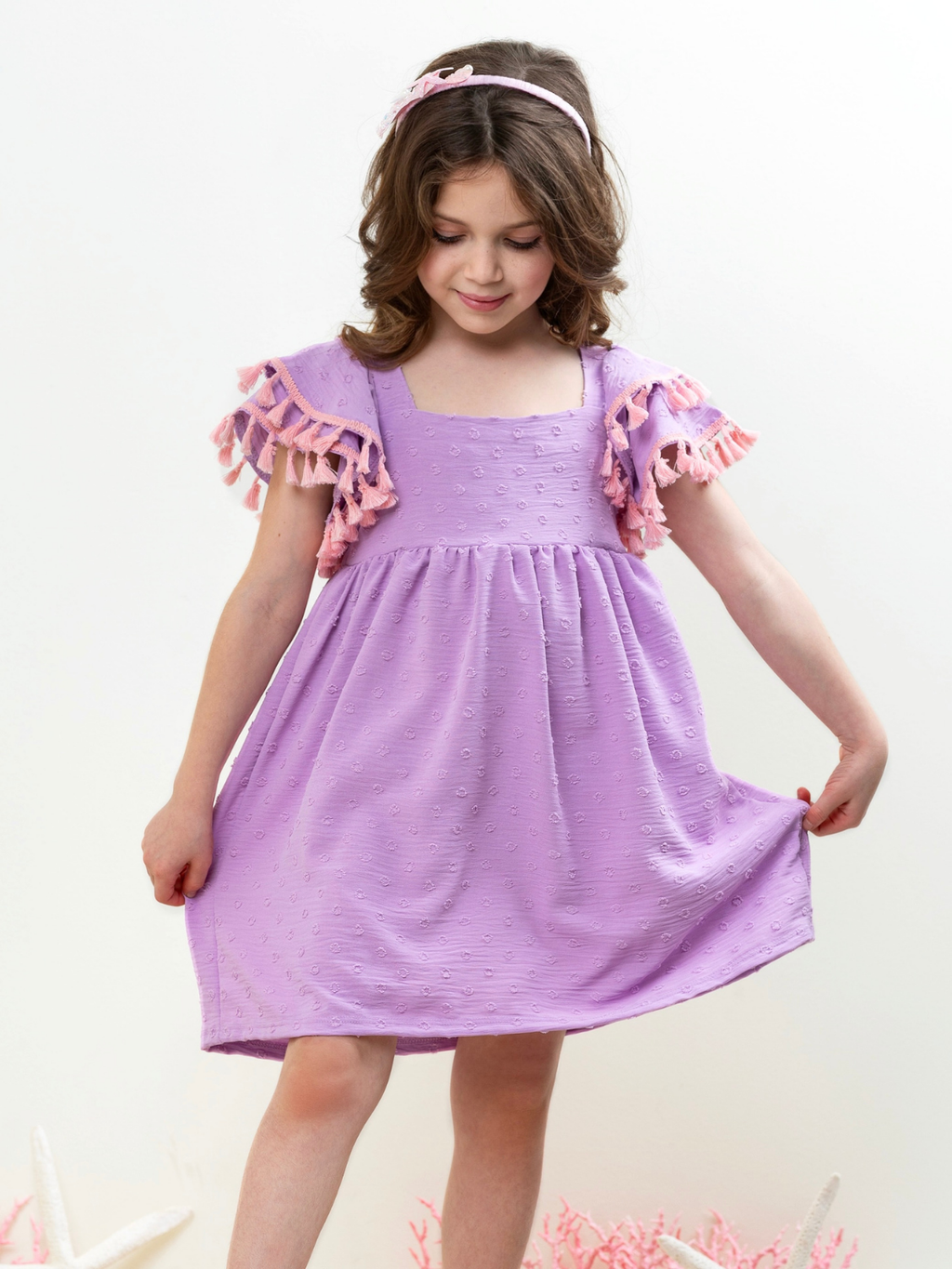 Lavender Sweet Ruffle Sleeve Dress