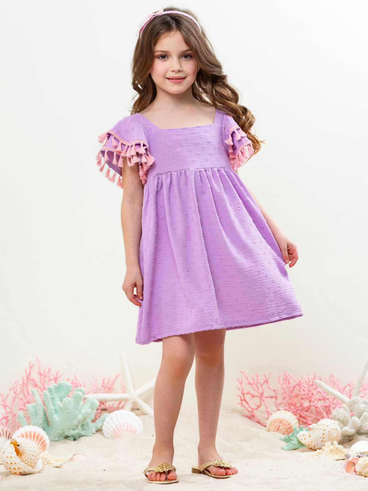 Lavender Sweet Ruffle Sleeve Dress