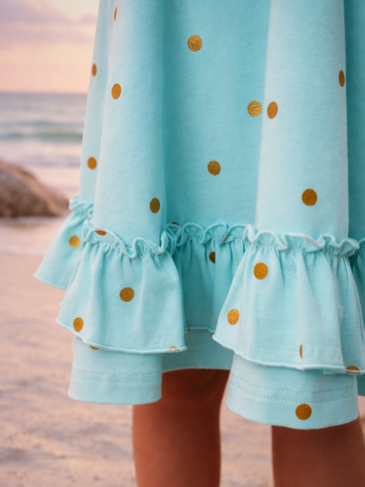 Seaside Polka Dot Sleeveless Cotton Dress