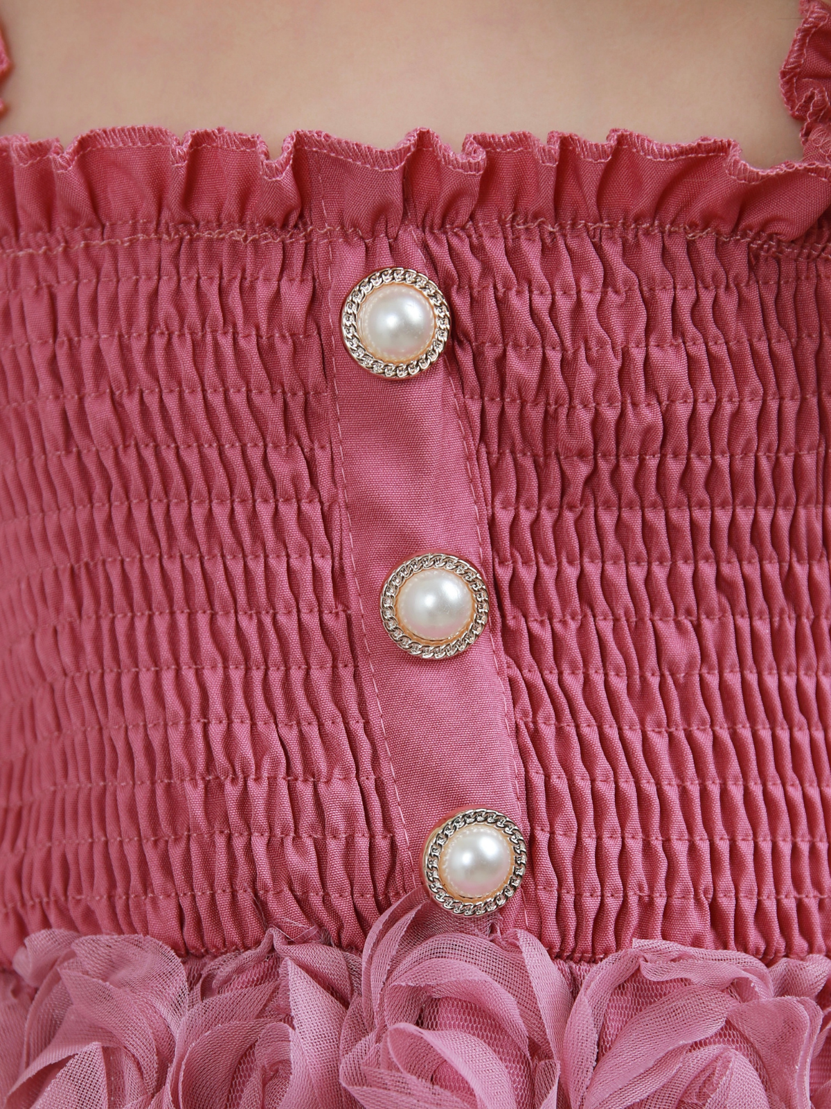 Blush Garden Rosette Smocked Dress