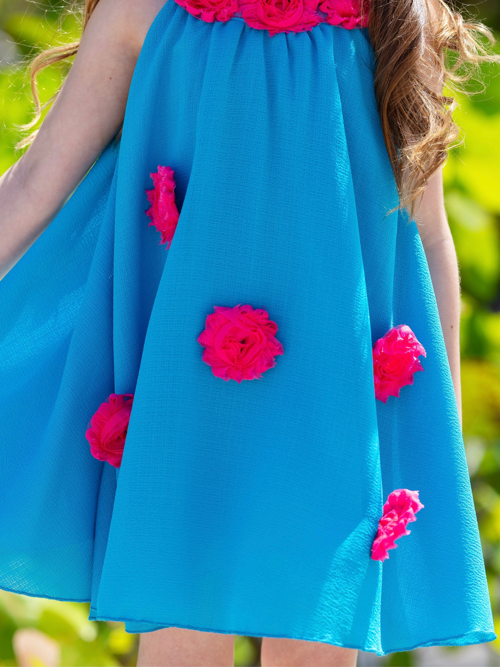 Ocean Bloom Teal Halter Dress