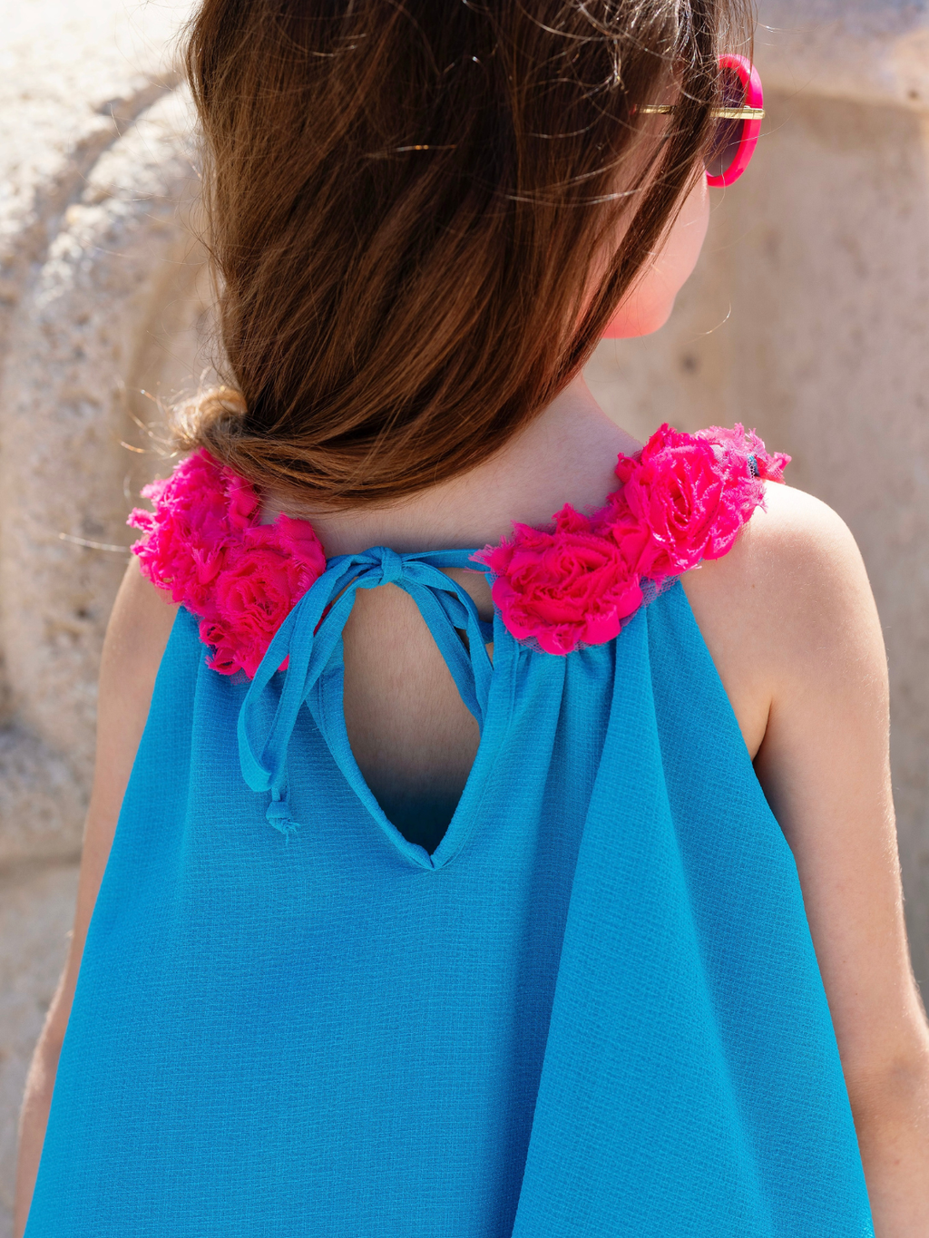 Ocean Bloom Teal Halter Dress