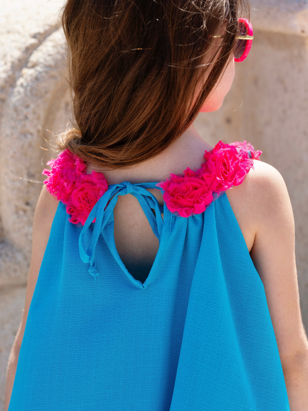 Ocean Bloom Teal Halter Dress