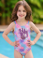 Pastel Scale Shell One Piece Swimsuit