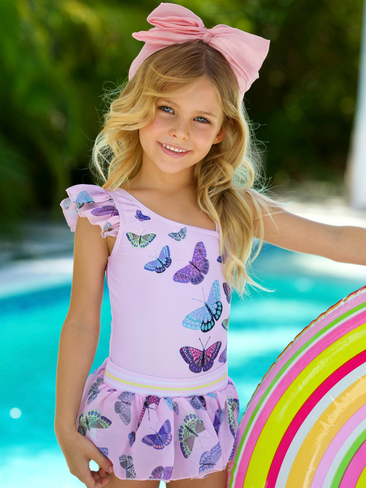 Butterfly Bliss One Piece Swimsuit with Cover Up Skirt