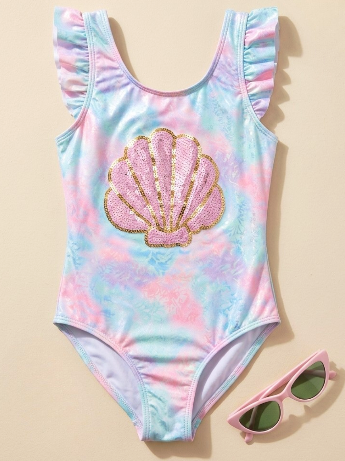 Pastel Shimmer Shell One Piece Swimsuit