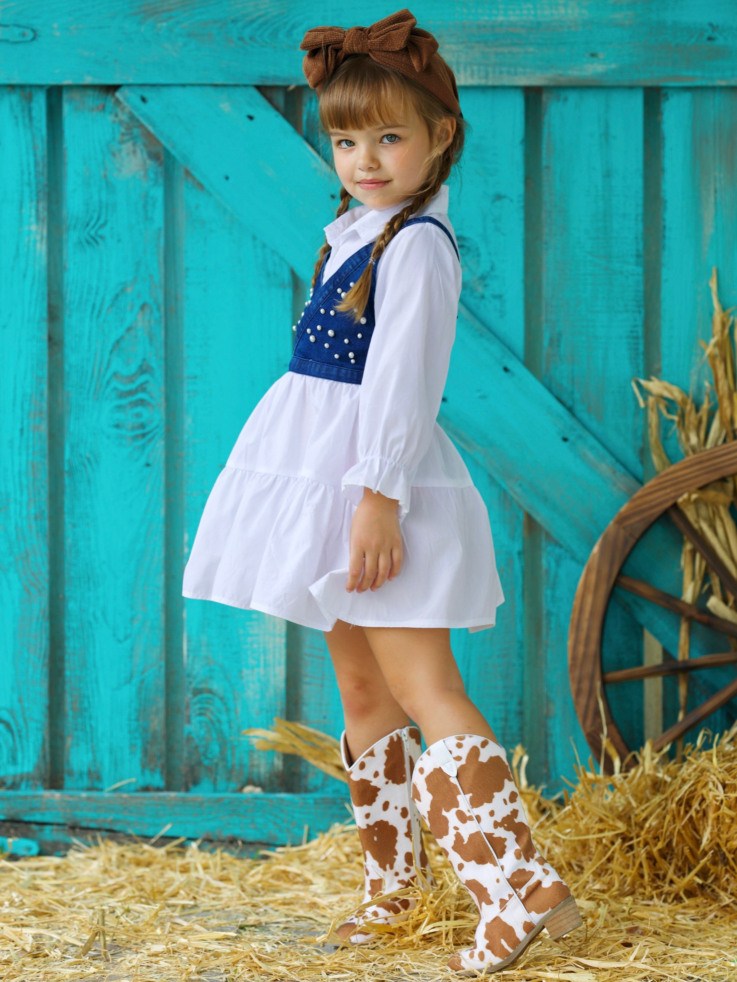 Delicate Dream Dress And Denim Vest Set