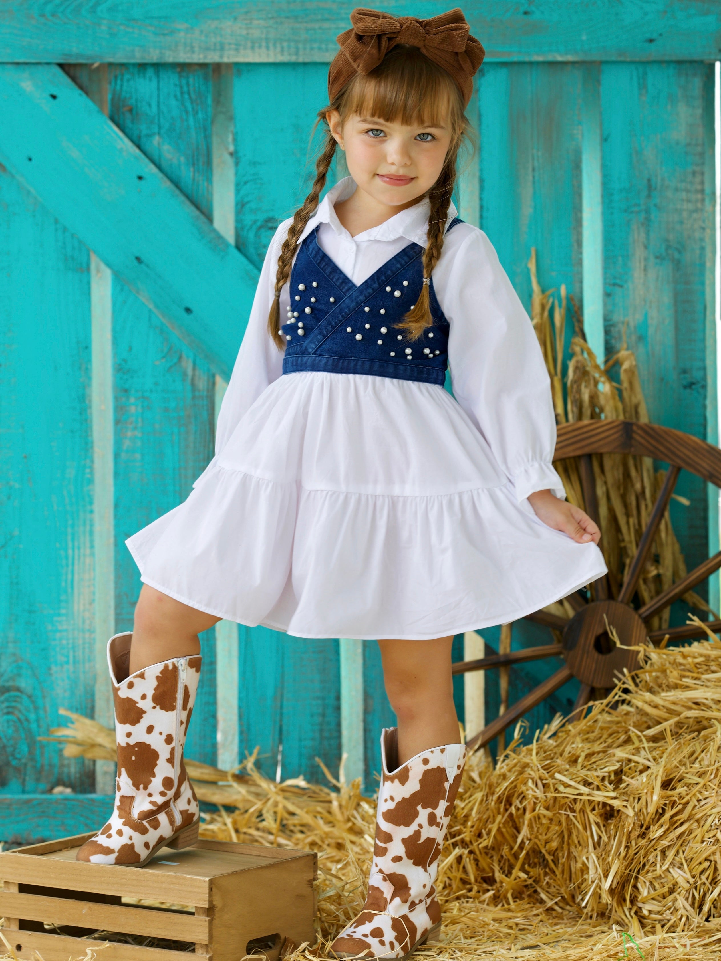 Delicate Dream Dress And Denim Vest Set
