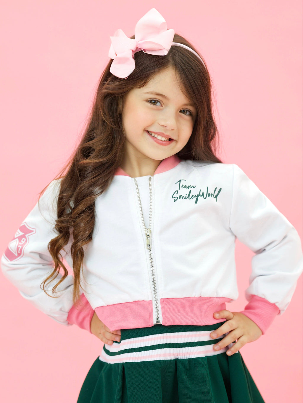 SmileyWorld Happiness Engaged Sporty Cropped Bomber Jacket
