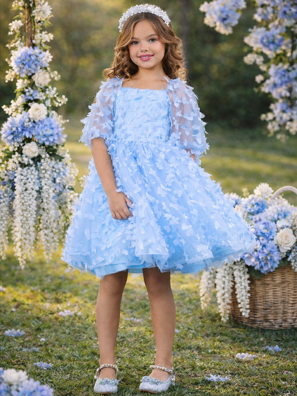Butterfly Dream 3D Applique Party Dress