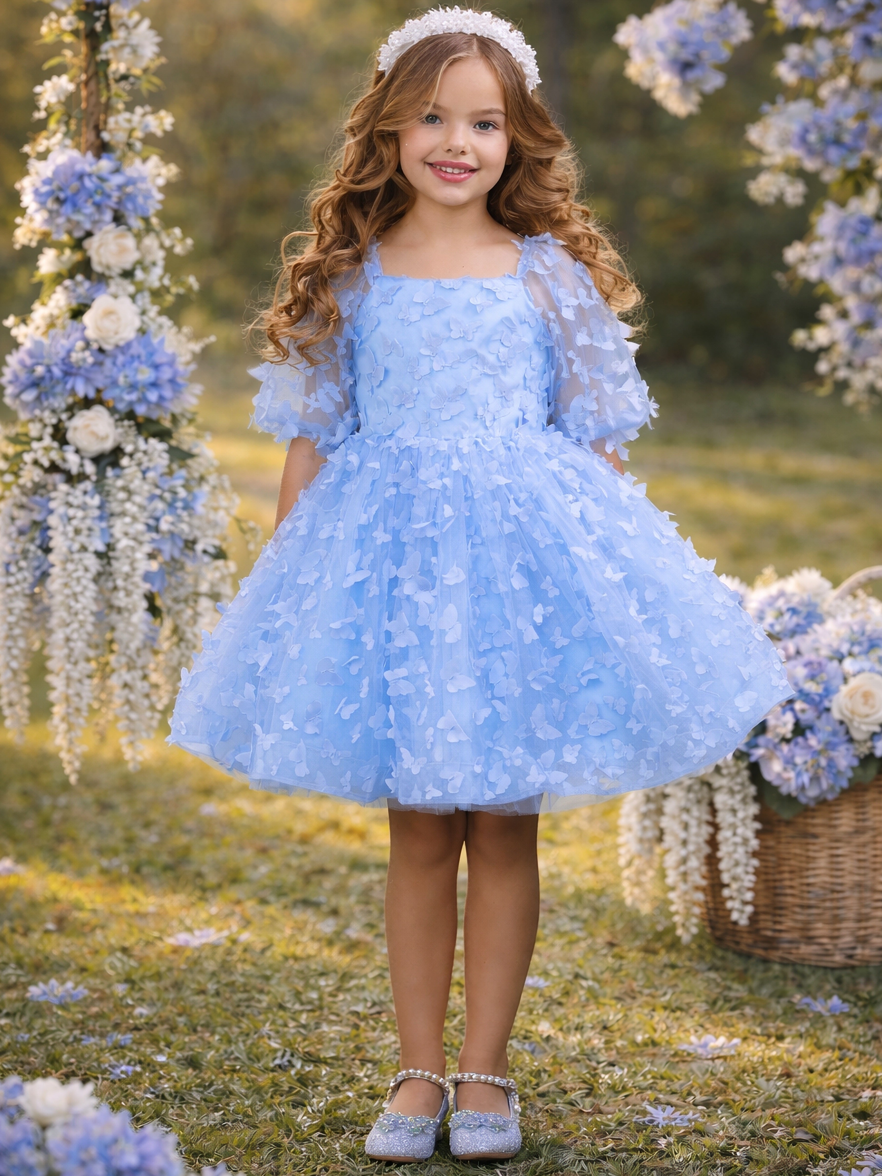 Butterfly Dream 3D Applique Party Dress