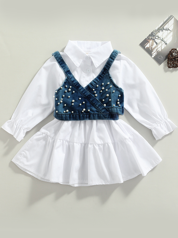 Delicate Dream Dress And Denim Vest Set