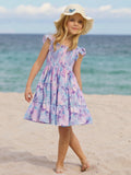 Spring Butterflies Smocked Tiered Dress