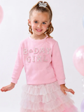 Birthday Girl Princess Pearl Embellished Sweatshirt