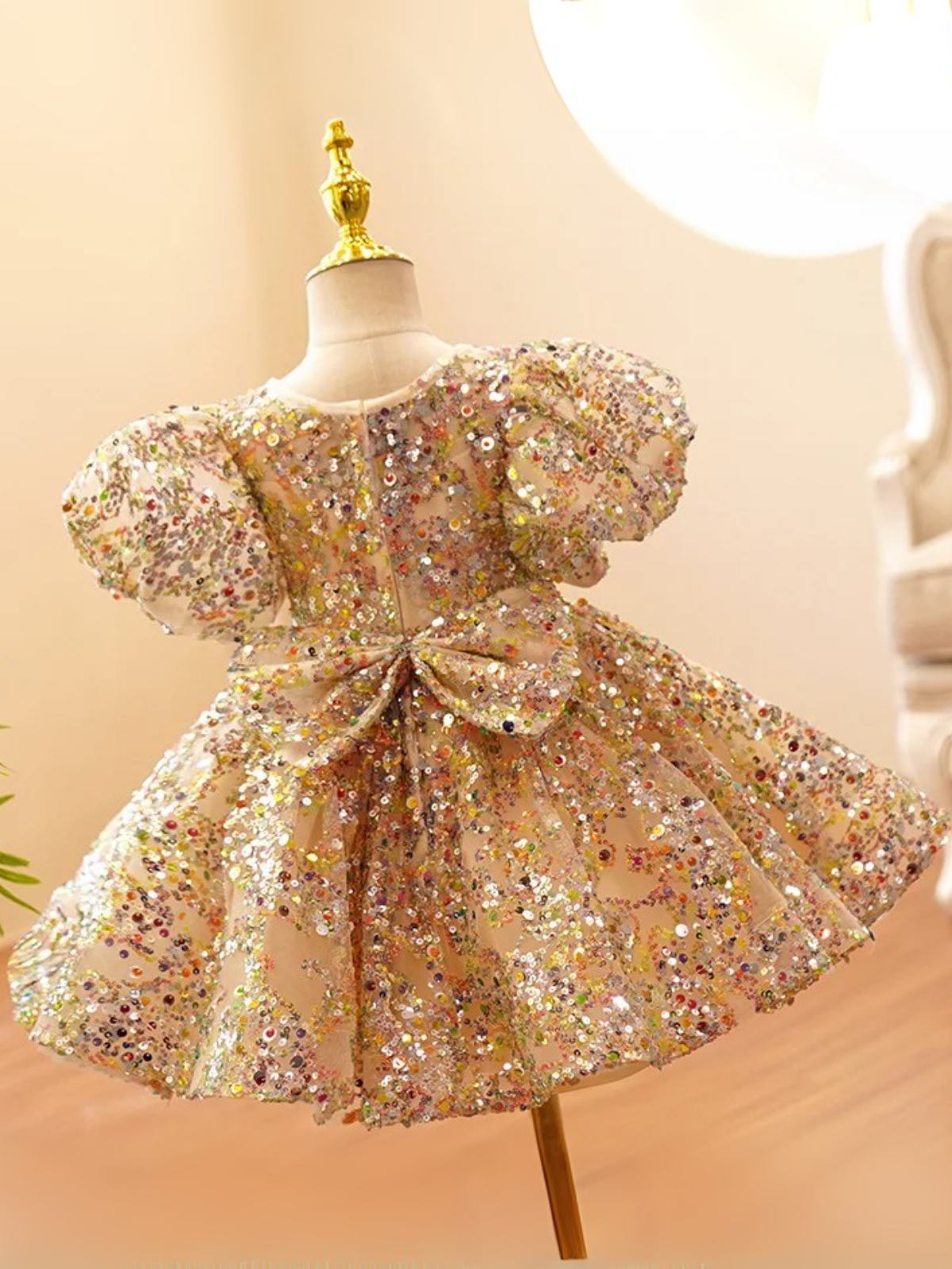 Gold Sequin Magic Mini Special Occasion Dress