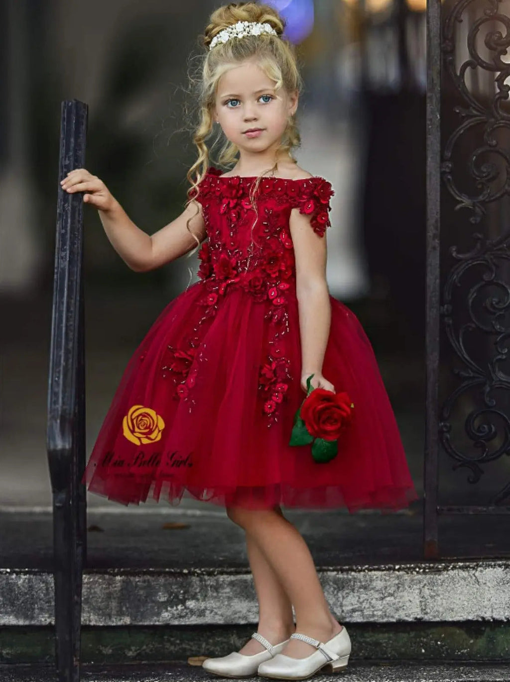 Cranberry Cuteness Floral Princess Party Dress